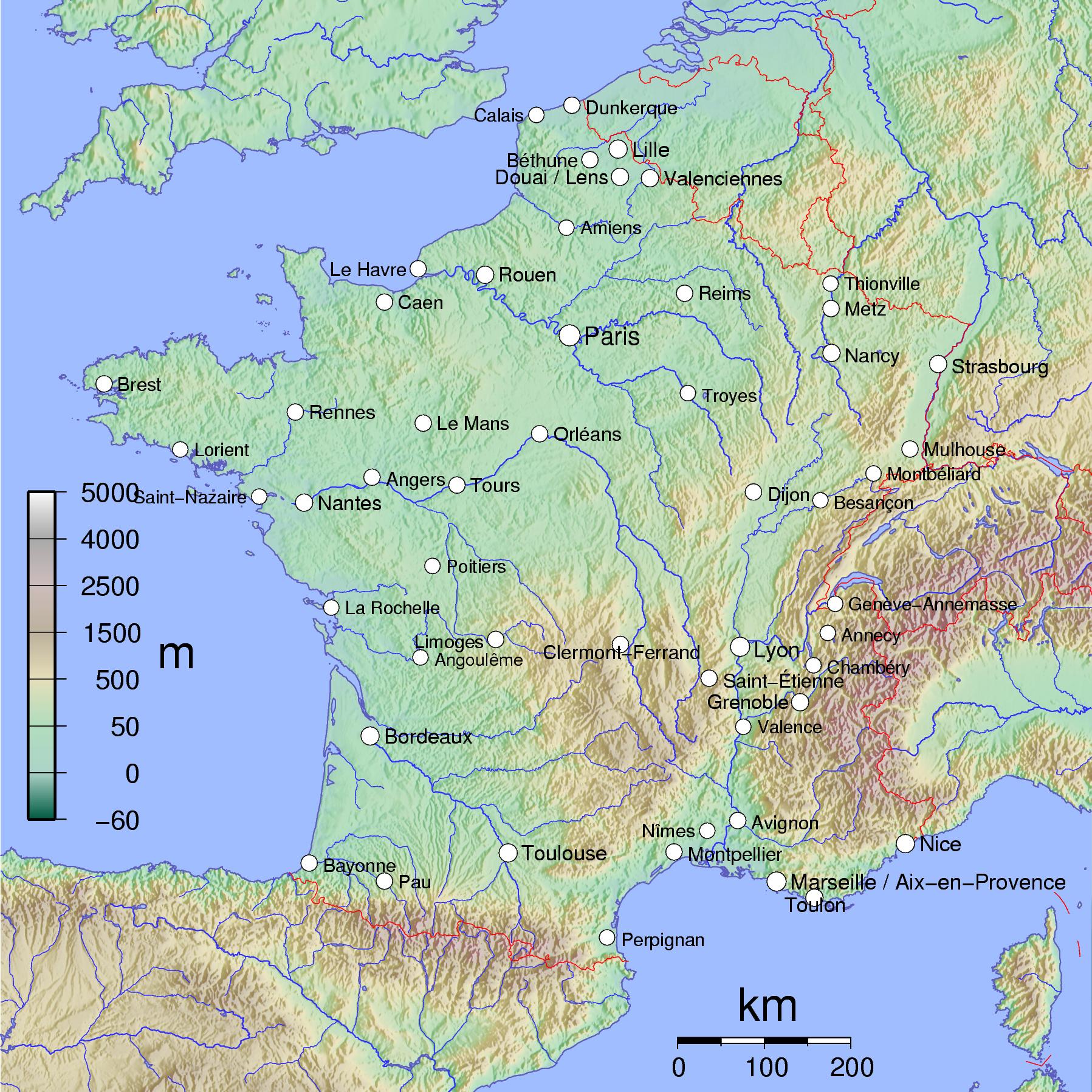 mapa rzek francji